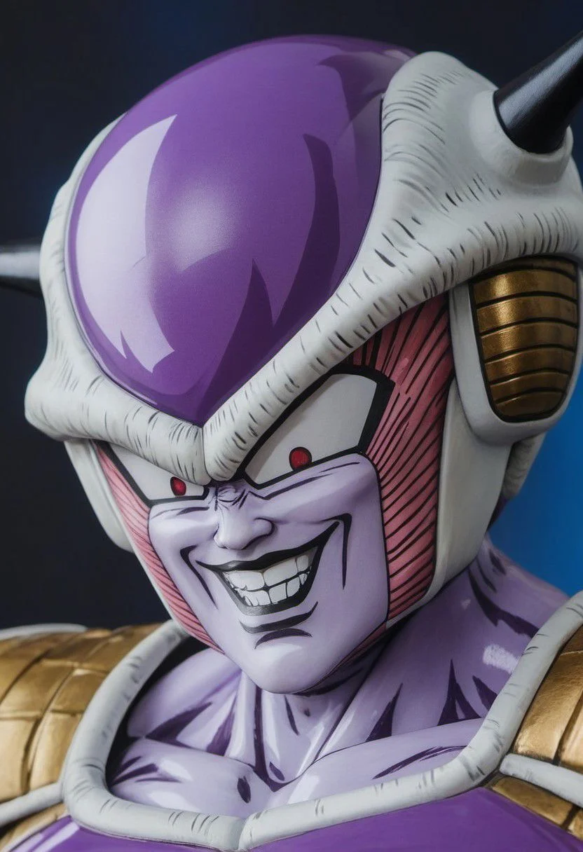 Close Portrait , (best quality, masterpiece, detailed, highly detailed face) Freezer Armor Smile