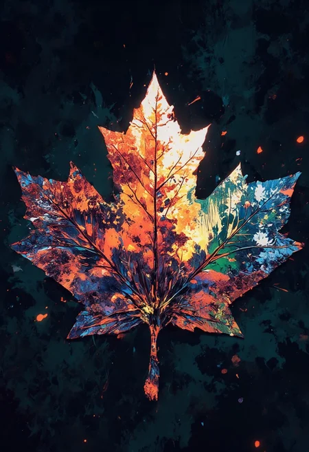 Biome Elevation Mapping
"Mh1$AgThS2
Canada's ecosystems are physically extruded based on biodiversity metrics, creating a three-dimensional maple leaf where the height of each region corresponds to its ecological richness. Old-growth forests in British Columbia form towering spires that rise highest into the atmosphere, while the diverse Great Lakes ecosystems create a central plateau of considerable elevation. The northern territories form a gradual slope that still rises significantly above Earth's surface, their tundra ecosystems hosting surprising biodiversity. Each biome glows with a unique bioluminescent signature—west coast rainforests in emerald green, Prairie grasslands in golden amber, boreal forests in deep blue, and Arctic regions in crystalline white—all contained within a maple leaf outline of crimson energy. The scene is captured with a tilt-shift lens from medium orbit, creating a miniature effect that makes Canada's extruded ecosystems appear as a detailed biological model.
The entire composition pulses with the living energy of ecological systems, each biome contributing its unique light signature to the glowing maple leaf nation.
Thin border of biodiversity indices showing species concentration on an epic border background."
