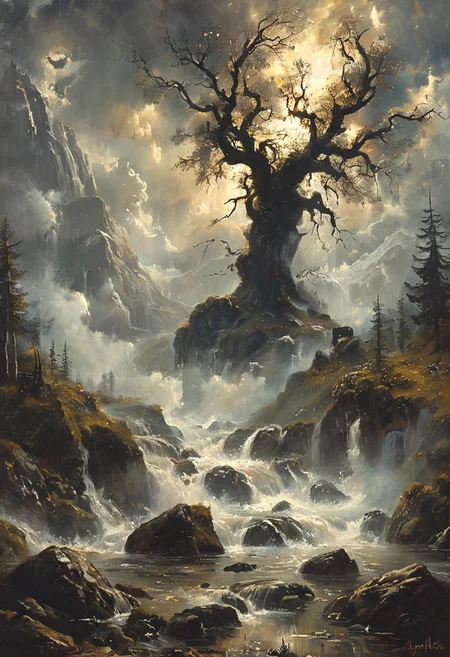 True is it, that upon the verge I found me
Of the abysmal valley dolorous,
That gathers thunder of infinite ululations.
Obscure, profound it was, and nebulous,
So that by fixing on its depths my sight
Nothing whatever I discerned therein.
"Let us descend now into the blind world,"
Began the Poet, pallid utterly;
"I will be first, and thou shalt second be."