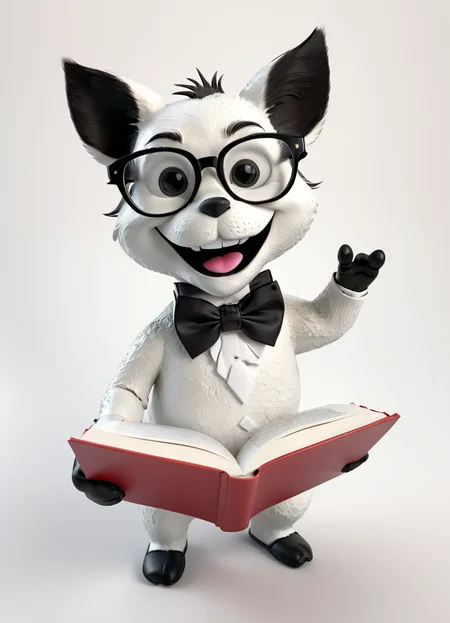 cat reading a book, glasses, bow tie, 3d, render, white, plain background, big smile, 3d shadows, abstract,
 <lora:3DPrintingXL:0.8> WhiteMold,
 <lora:artfully_CHARECHELIER:0.8>