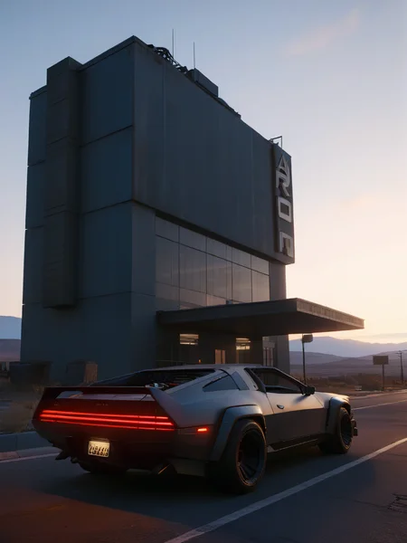 <lora:3DCyberpunkStyle_Hap_XL:1.3>, masterpiece, 3d render, cyberpunk,ultra sharp,UHD,highres,absurdes,cyberpunk aesthetic,evening,arnold,direct lighting, scenery, letterboxed, no humans,  outdoors, building, car,  sky, motor vehicle, , sunset,  desolate, desolation,