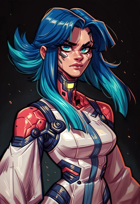score_9, score_8_up, score_7_up, score_6_up, 1girl, BREAK,
Ra3lyn, Cyberpunk Style, masterpiece, best quality, good quality, very aesthetic, absurdres, newest, 8K, depth of field, half-face demon, focused subject, portrait, dynamic angle, action shot, 1girl, solo, medium hair, split hair, split-color hair, two tone hair, blue hair, red hair, (low-tied_long_hair), front locks, twin locks, front locks, white clothing, looking at viewer, fierce look, organic, the cyborg is very sinister and dangerous, cross_draw, glowing katana, thermal katana, sword_draw, iaido, one_hand_on_sheath, unsheathing, duality, light and shadow, dark and bright
in the style of cksc, upside-down,handstand, zPDXL