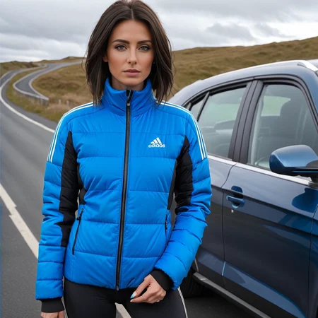 (dark cinematic still, dark vibes) sexy slim skinny one irish 40 year old women ,unique, wearing a unzipped blue from high collar and tsh cuffs black adidas_puffer_jacket, unique hair styles, 8k uhd, dslr, high quality, photorealistic, realism, hyperrealism, ((car scene)),
<lora:adidas_puffer_jacket_v1:0.6> <lora:add-detail-xl:3> <lora:Collar-SDXL:0.5> <lora:Cuffs-SDXL:0.5>