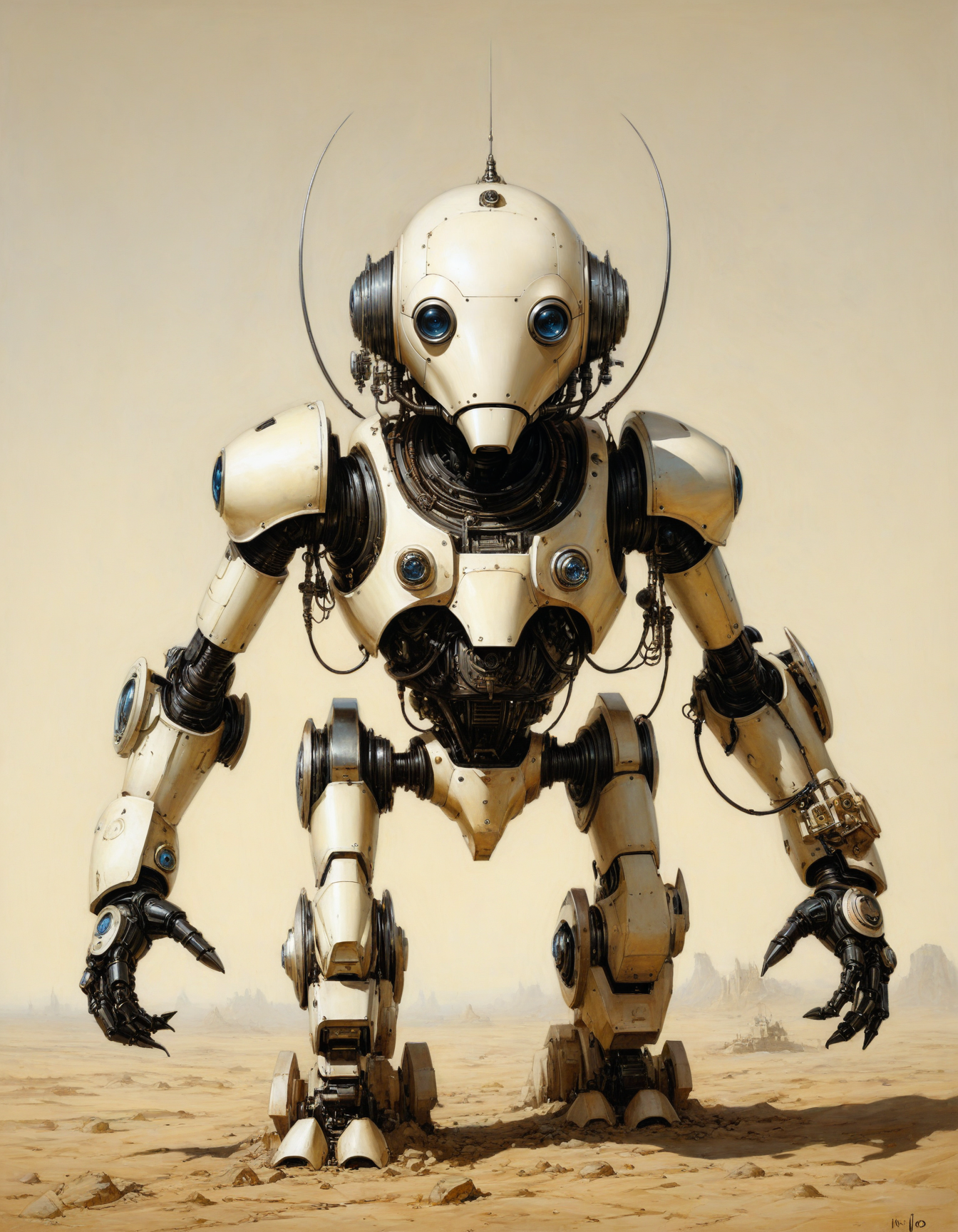 by Jean-Baptiste Monge and Boris Vallejo,  ivory, a human-like robots gain consciousness , hyper detailed, professional poster art, bold lines, award winning,  trending on ArtStation , (intricate details, masterpiece, best quality:1.4), looking at viewer, dynamic pose
<lora:add-detail-xl:1> <lora:xl_more_art-full_v1:0.5>  <lora:NicolaSamori:0.5> in the style of nicola samori <lora:looking_at_viewer:2>