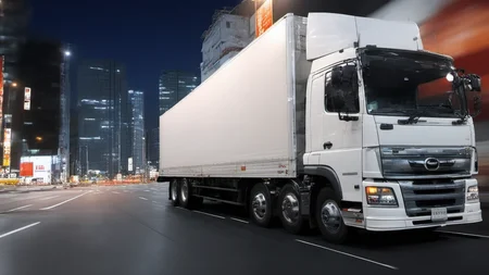 masterpiece,(bestquality),highlydetailed,ultra-detailed,illustration,(driving:1.5),Japanese truck,(nightime),cityscape,Expressway,vehicle_focus,<lora:add-detail-xl:1>,<lora:Japanese_truck_2025.1.1:1>,