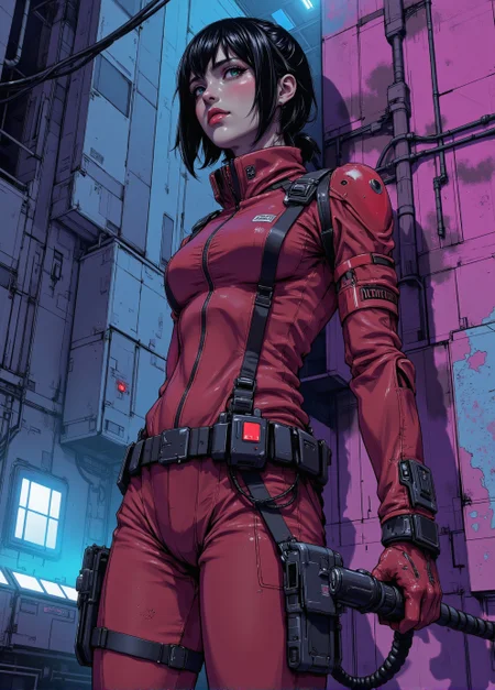 <lora:ck-Sci-Fi-Concepts:0.7>, in the style of ck-sfc, female android, ghost in the shell style, taking over the world, vibrant color palette, sci-fi, synthwave, she is dangerous
<lora:ck-nc-luminal-genesis:0.8>
<lora:test2:0.8>