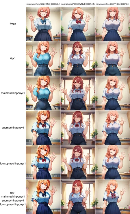 score_9, score_8_up, score_7_up, score_6_up, score_5_up, score_4_up BREAK source_anime, fmuc, 1girl, solo, waving, evil grin, evil, smug, indoors, portrait, looking at viewer, cowboy shot, rating_safe, <lora:muchinPonyXL32.0.94tx2-000006:0.9>