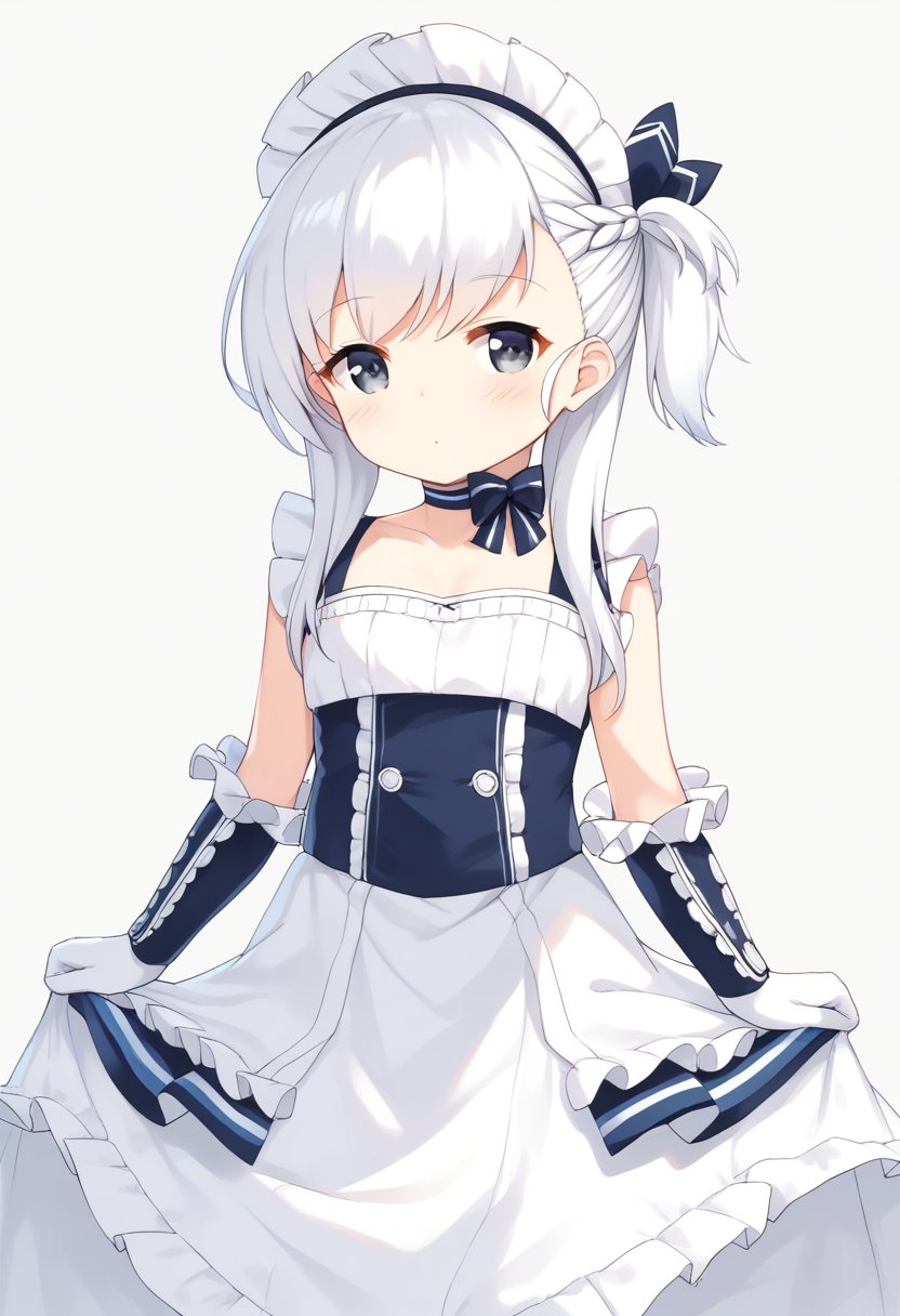 <lora:little_bel_XL_pony_bf16_v1:1>little bel \(azur lane\), 1girl, maid, BREAK score_9, score_8_up, score_7_up, BREAK source_anime, best quality, masterpiece, uncensored,<lora:sdxl_lightning_4step_lora:1>(clear eyes:1.2),zPDXLpg,rating_explicit,(4 finger:0.5),