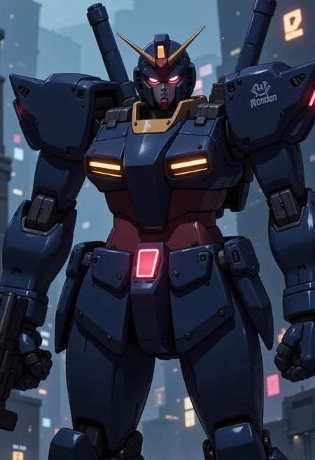 Score_9, score_8_up, score_7_up, source_anime,Gundam, source_cartoon,cinematic film still, (MRS:1.5), (BATTLETECH:0.6), (mech), robot, a heavy mech, hawken, shallow depth of field, (ultra-detailed mecha armor), vignette, highly detailed, high budget Hollywood movie, bokeh, cinemascope, moody, epic, gorgeous, film grain, grainy, 3d model,8k,masterpiece,sidelighting,hdr,high definition, full body, holding gun, glowing,Mecha ,solo, gorgeous armor,no humans,glowing,detailed robot,robot joints,Complex full armor,detailed, ,