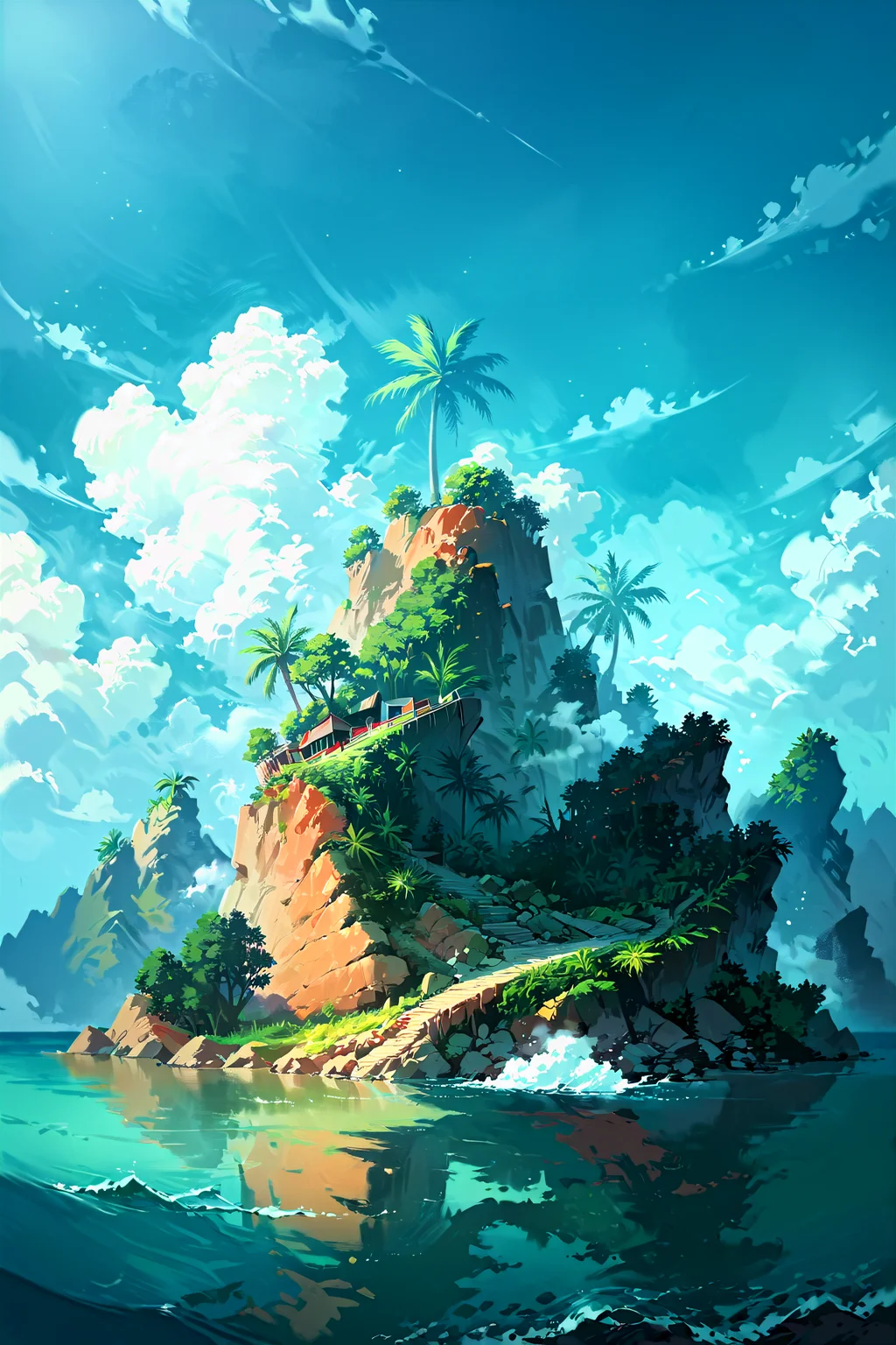 score_9, score_8_up, score_7_up, score_6_up,steam,embedding:SDXL\Positive\OverallDetail, embedding:SDXL\Positive\zPDXL, best quality, highest score,source anime, (no humans), scenery, landscape, ocean, sea, palm tree