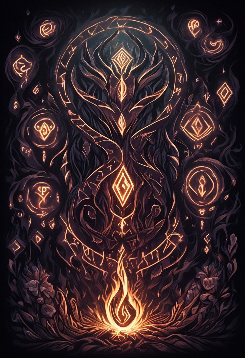 In the darkest of nights, elemental runes are summoned
Glowing Runes