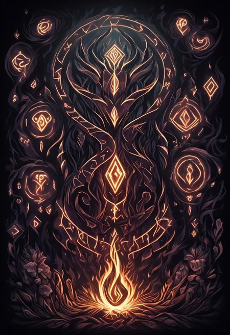 In the darkest of nights, elemental runes are summoned
Glowing Runes