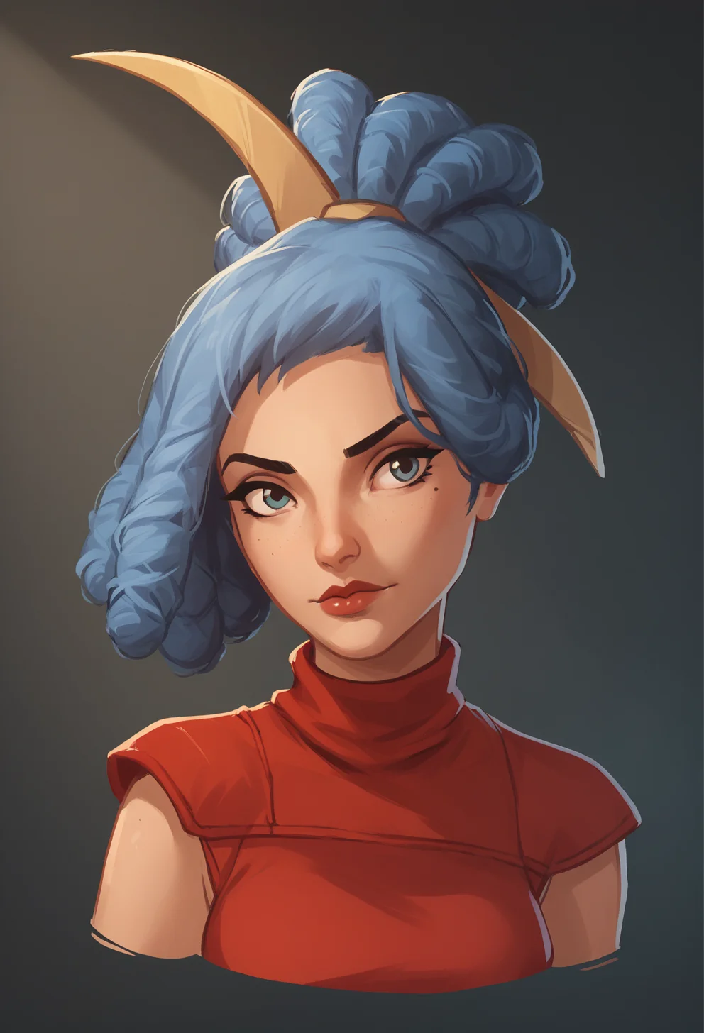 score_9, score_8_up, score_7_up, <lora:k1ad4rk:1> k14d4rk,1girl, solo,red turtleneck, hair ornament:0.5