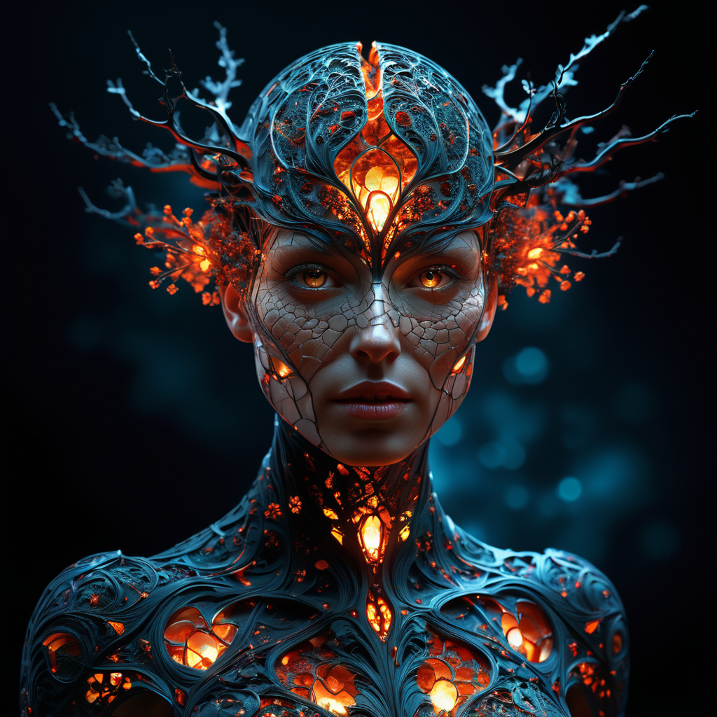 burning heroine, fantasy concept art, night scenery, fractal cracked surface, bokeh, (mixed styles by Alberto Seveso and Gediminas Pranckevicius and Wadim Kashin:1.2), breathtaking intricate details, dramatic natural lighting, reflective catchlights, cinematic, brilliant, sharp focus, fantastical and mysterious, maximalist masterwork by head of prompt engineering , hyperkraximalism  <lora:hyperkraximalism_v1-1:0.1>