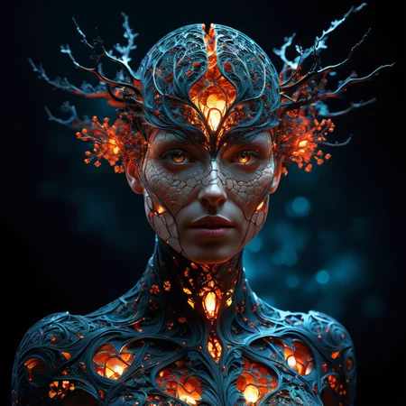 burning heroine, fantasy concept art, night scenery, fractal cracked surface, bokeh, (mixed styles by Alberto Seveso and Gediminas Pranckevicius and Wadim Kashin:1.2), breathtaking intricate details, dramatic natural lighting, reflective catchlights, cinematic, brilliant, sharp focus, fantastical and mysterious, maximalist masterwork by head of prompt engineering , hyperkraximalism  <lora:hyperkraximalism_v1-1:0.1>