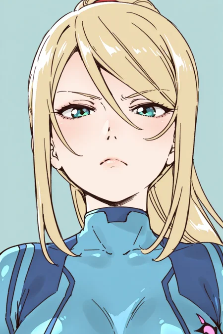 {{amazing quality, best quality, high quality, very aesthetic}}, 1girl, solo, simple background, looking at viewer, samus aran, zero suit, frown, narrowed eyes
<lora:Namori_Illustrious:1>