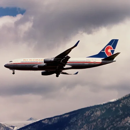 UHD, 4k, ultra detailed, cinematic, a photograph of <lora:perfection style:0.5> <lora:detailed:0.5> perfection detailed
<lora:The Shining film style:0.9>
<lora:1980's style:0.4>
In the 1980's in the Colorado Rocky Mountains a large passenger jet flying through the air,military,no humans,flying,aircraft,military vehicle,airplane,vehicle focus,roundel , cinematic, film, kodak, The Shining film style, epic, beautiful lighting, inpsiring