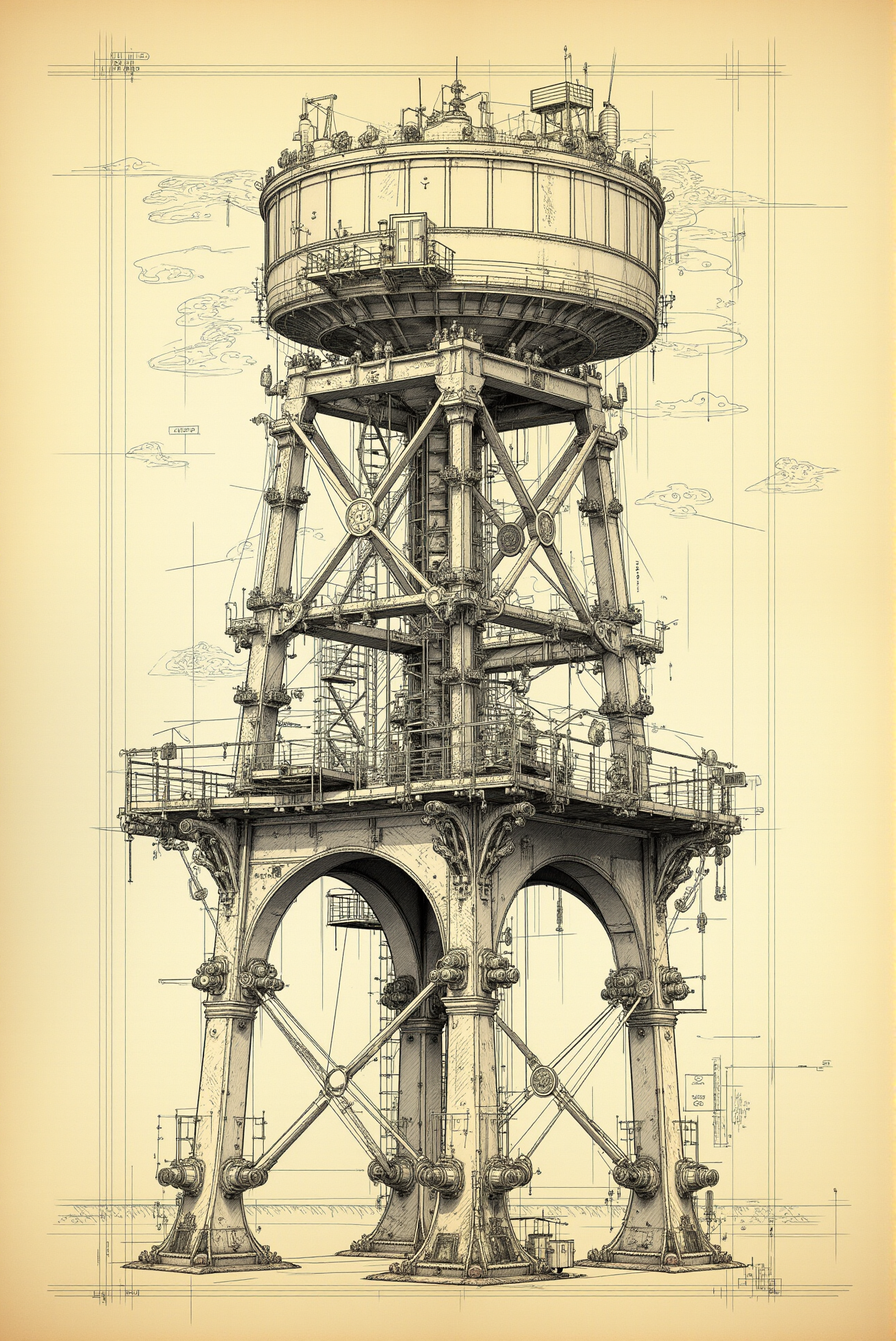 <lora:Vintage_sketch_style_v.1:0.8> VintageSketch style. An intricate vintage industrial sketch.