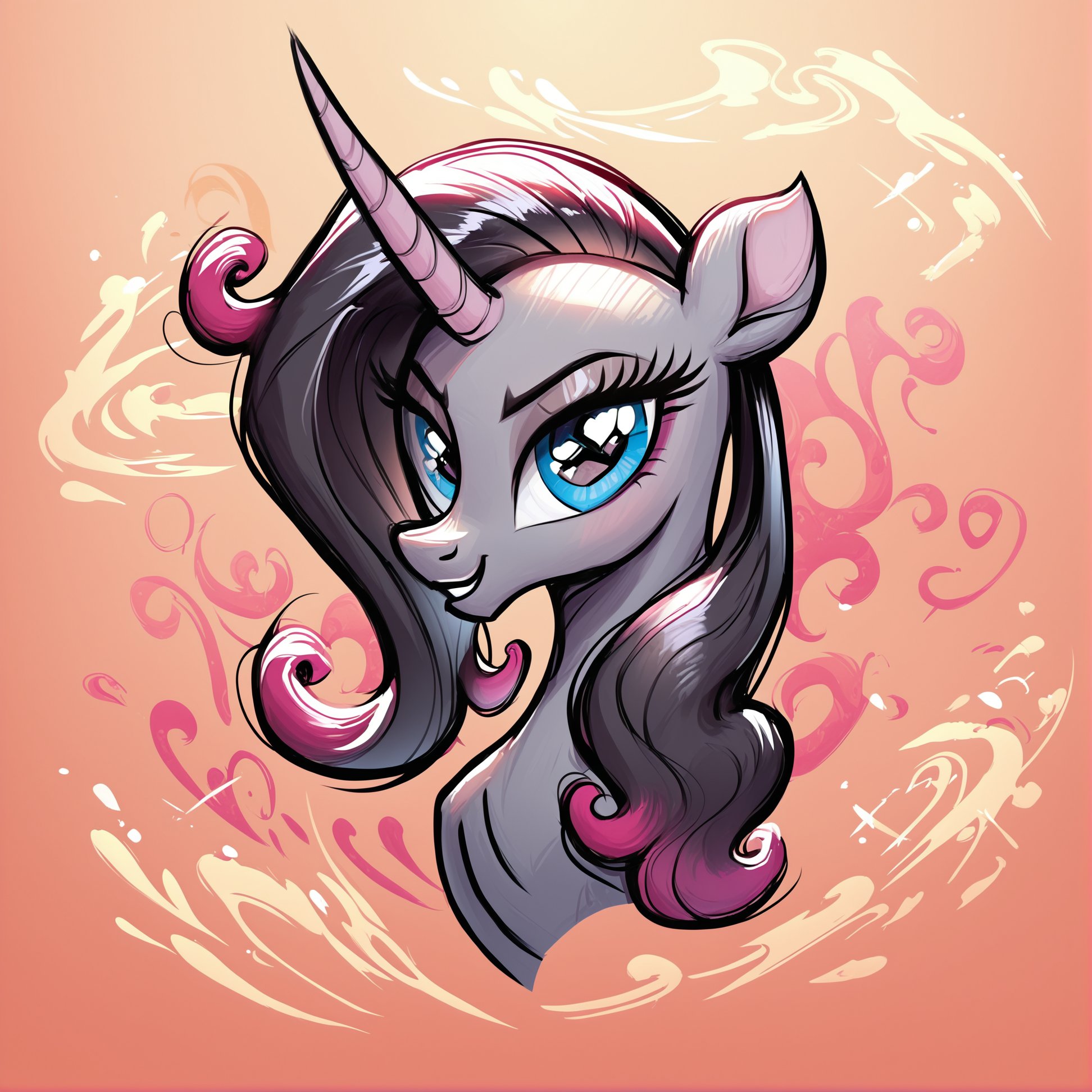 score_9, score_8_up, score_7_up, score_6_up, score_5_up, score_4_up, my little pony, ((feral pony)), oleander_unicorn, 1girl, ((solo)), (sexy), beautiful, detailed, (detailed cute pony face), detailed eyes, detailed fur, detailed hooves, beautiful, vector, flat colors, (beautiful long eyelashes), (beautiful hooves), (abstract background:1.8), (looking at you, looking at viewer:1.5), smile, happy, close-up, upper view,  TFH   <lora:Thems_Fightin_Herds:1> <lora:detailed_notrigger:1> <lora:Oleander_Then_Fighting_Pony_SDXl:1>