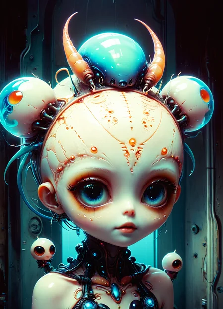 Adorable Kawaii, Ombre color scheme of neon pink, neon blue, neon yellow, neon green, neon orange, cinematic photo cinematic photo big eyed alien, Padded Appendages  aphid  naoto hattori, jeremy lipking,  neon glitch, subsurface scattering, Photorealistic, Hyperrealistic, analog style, realistic, film photography, soft lighting, heavy shadow, 35mm photograph, film, professional, 4k, highly detailed  <lora:GigerRainbowXL:0.49> g1h3r, <lora:linquivera:0.38> linquivera, liiv1 <lora:Melting_world:0.36> <lora:envyStarlight_v10:0.8> <lora:fx-monsters-XL:0.36>, subsurface scattering, Photorealistic, Hyperrealistic, analog style, realistic, film photography, soft lighting, heavy shadow, 35mm photograph, film, professional, 4k, highly detailed , pretty, cute, adorable, kawaii