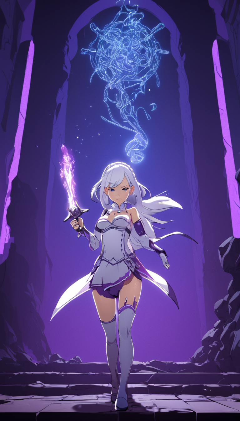 Indie game art,(Cinematic scene, hero view, solo, Emilia, Re:Zero <lora:emilia:1>, action pose, detailed background, masterpiece, best quality, high quality, absurdres), (Vector Art, Borderlands style, Arcane style, Cartoon style), Line art, Disctinct features, Hand drawn, Technical illustration, Graphic design, Vector graphics, High contrast, Precision artwork, Linear compositions, Scalable artwork, Digital art, cinematic sensual, Sharp focus, humorous illustration, big depth of field, Masterpiece, trending on artstation, Vivid colors, trending on ArtStation, trending on CGSociety, Intricate, Low Detail, dramatic