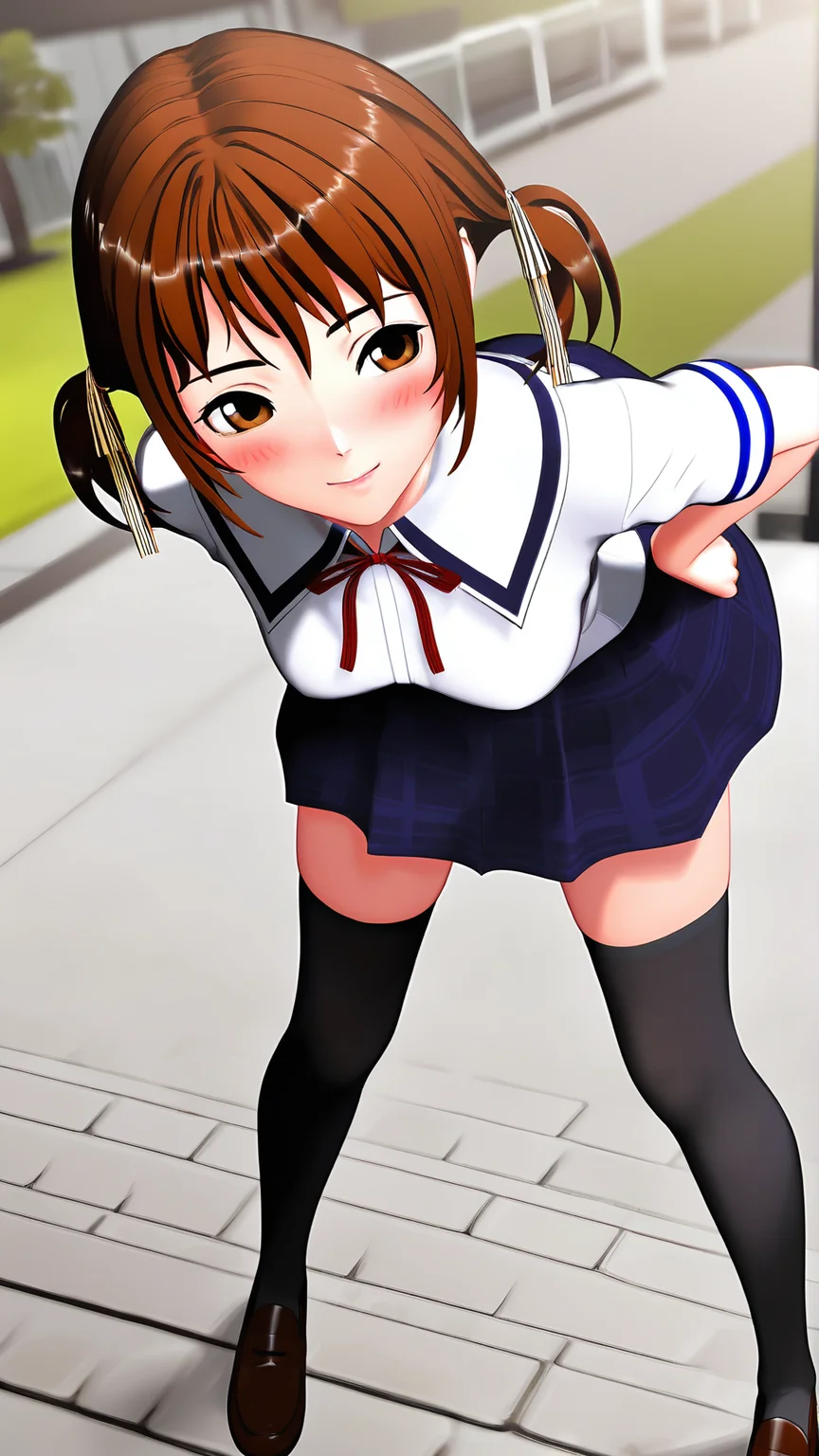 amazing quality,absurdres,best quality,masterpiece,highres,newest,detailed,detailed body,detailed face,masterpiece,best quality,solo,
è¯é½æ¥,1girl,solo,thighhighs,school uniform,skirt,brown hair,zettai ryouiki,brown eyes,short twintails,black thighhighs,plaid skirt,<lora:è¯é½æ¥:0.8>,3d,
