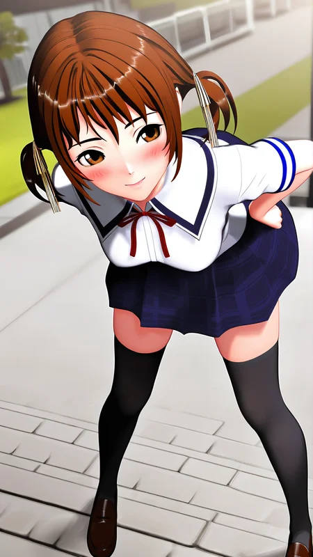amazing quality,absurdres,best quality,masterpiece,highres,newest,detailed,detailed body,detailed face,masterpiece,best quality,solo,
è¯é½æ¥,1girl,solo,thighhighs,school uniform,skirt,brown hair,zettai ryouiki,brown eyes,short twintails,black thighhighs,plaid skirt,<lora:è¯é½æ¥:0.8>,3d,