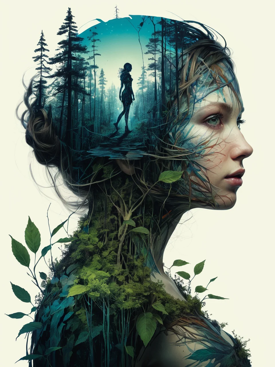 mysterious silhouette forest woman, by Minjae Lee, Carne Griffiths, Emily Kell, Geoffroy Thoorens, Aaron Horkey, Jordan Grimmer, Greg Rutkowski, amazing depth, masterwork, surreal, geometric patterns, intricately detailed, bokeh,  perfect balanced, deep fine borders, artistic photorealism , smooth,  great masterwork by head of prompt engineering   <lora:add-detail-xl:2>  <lora:Double_Exposure:0.5>