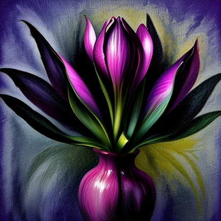 Authentic photographs featuring a vase brimming with vibrant GeorgiaOKeeffeFlowers flowers, (( violet theme)), capturing the vivid hues and water droplets cascading. A detailed close-up explores the intricate cleavage, employing ultra-realistic photography with a digital SLR. The composition is enhanced with professional color grading, ensuring a clean and sharply focused image. The photo shoot employs epic composition techniques, achieving ultra-realistic and hyper HD results, emphasizing intricate details through HDR and 8K resolution. <lora:difConsistency_detail:0.45> <lora:more_details:0.55> <lora:speedy1p5:1.15>
