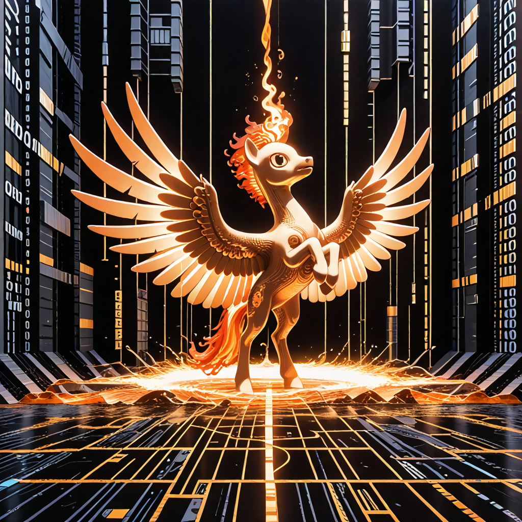 detailed, realistic, 8k uhd, high quality, source anime, illustration, masterpiece, phoenix is fighting against sparrow, action pose, street,  codeandigital, ,  digital world, digital, science fiction, matrix background, , cinematic light   <lora:Code__Digital_World_Morph_PONY_XL_by_UOC:1.2> <lora:spo_sdxl_10ep_4k-data_lora_webui> <lora:dmd2_sdxl_4step_lora_fp16>