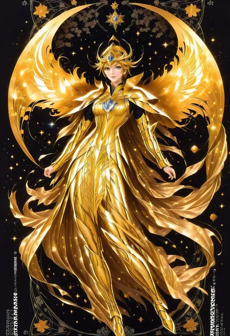score_9, score_8_up, score_7_up, dynamic pose,, full body shot, full body, source_anime, masterpiece, best quality, 1girl, solo, Virgo armor, celestial motifs, lightweight construction, elegant design, silver and gold accents, flowing cape, protective gauntlets, intricate filigree, ethereal glow, cosmic symbolism, adjustable fit, enhanced agility, mystical runes, guardian of harvest, nature-inspired, balance and harmony. d easynegative, ng_deepnegative_v1_75t, negative_hand, verybadimagenegative_v1.3, dark, chiaroscuro, low-key, pam-flwr