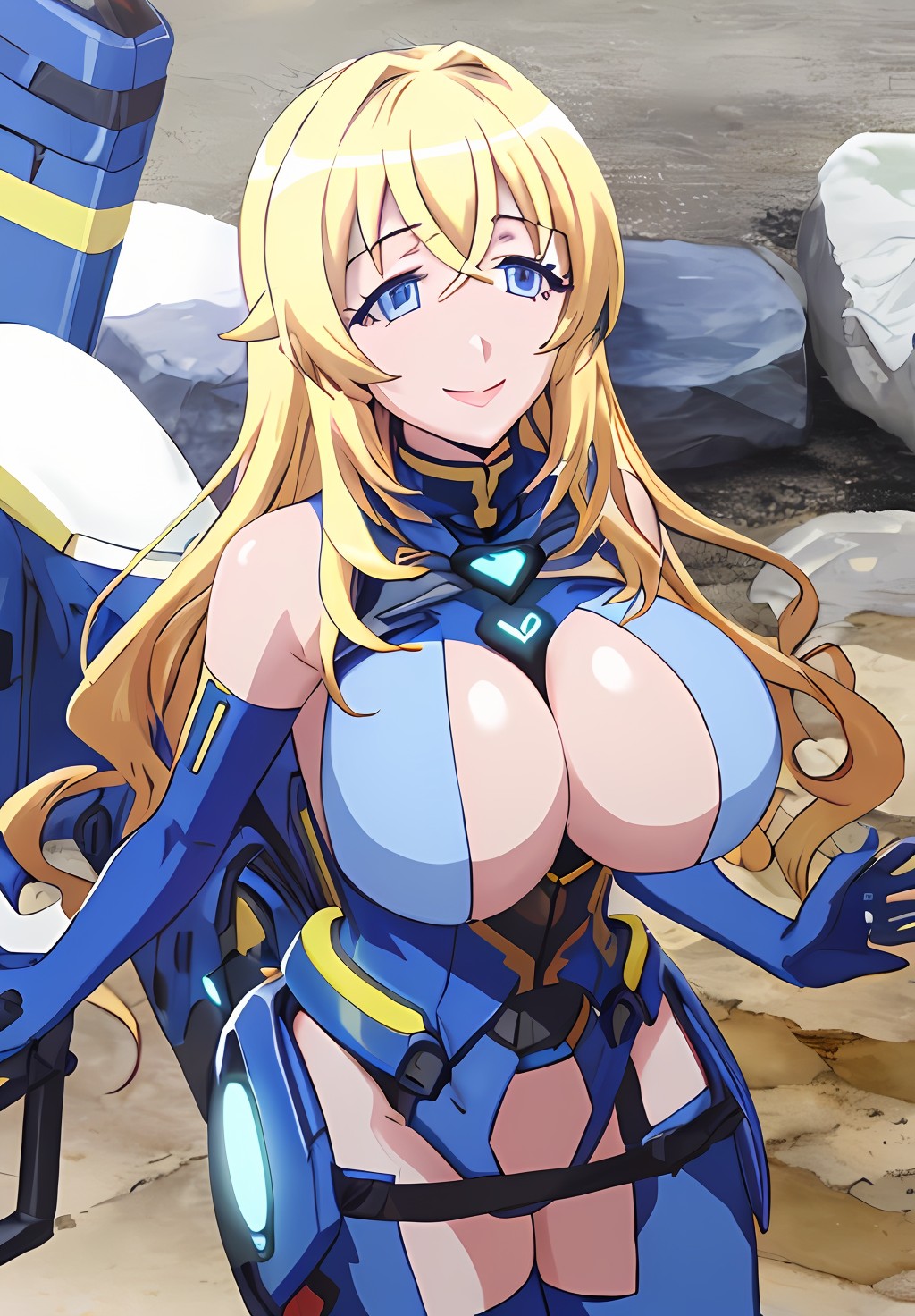 <lora:HybridxHeart:0.6>, YurishiaGear, smile, solo