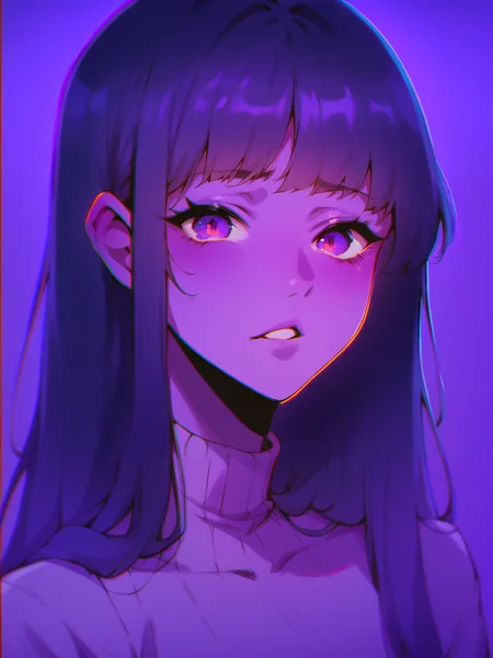 score_9, score_8_up, score_7_up, score_6_up, <lora:st4t1ctvXLP:1> st4t1ctv, chromatic aberration, purple theme, 1girl