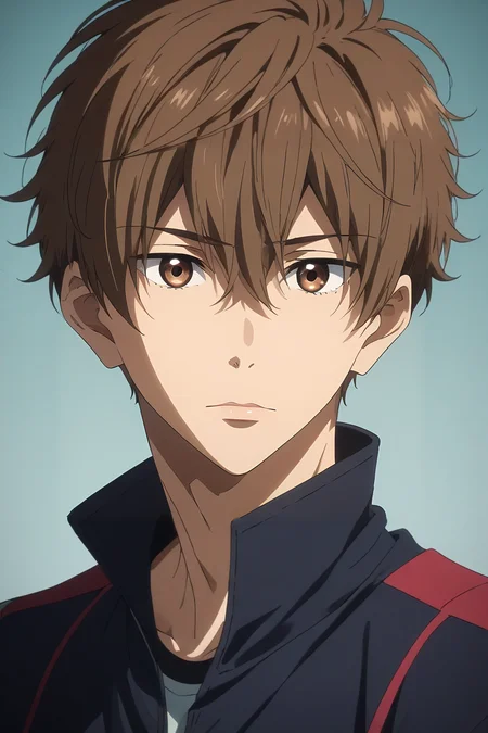 score_9, score_8_up, score_7_up, source_anime, rating_safe, intricate details, (photorealistic:0.6), , , , 1boy, solo, male focus, <lora:natsuya_kirishima_pony:0.74>, natsuya_kirishima, brown hair, brown eyes, short hair, hair between eyes, bangs, , science fiction steam punk, Sitting with legs crossed and hands on lap, appearing composed and attentive, <lora:sdxl_lightning_8step_lora:1>