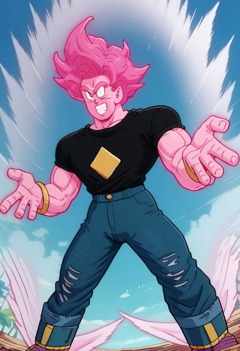 score_9, score_8_up, score_7_up,
Kipowerup, small ki,glowing energy field, sharp jagged energy waves,energy radiating from skin, white aura
,long shoot,
(man, st3ven, diamonds eye, pink skin, pink hair, black shirt, blue jeans, bulge), looking away, male focus, shaded, beach, (((((dynamic pose)))))
<lora:st3ven:1>