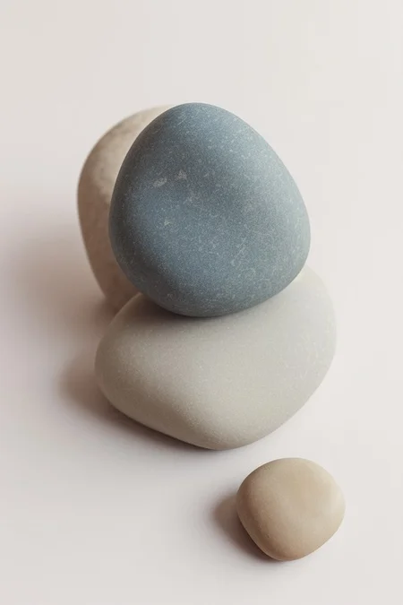 , a rock in white room, simple background, white background, pebble