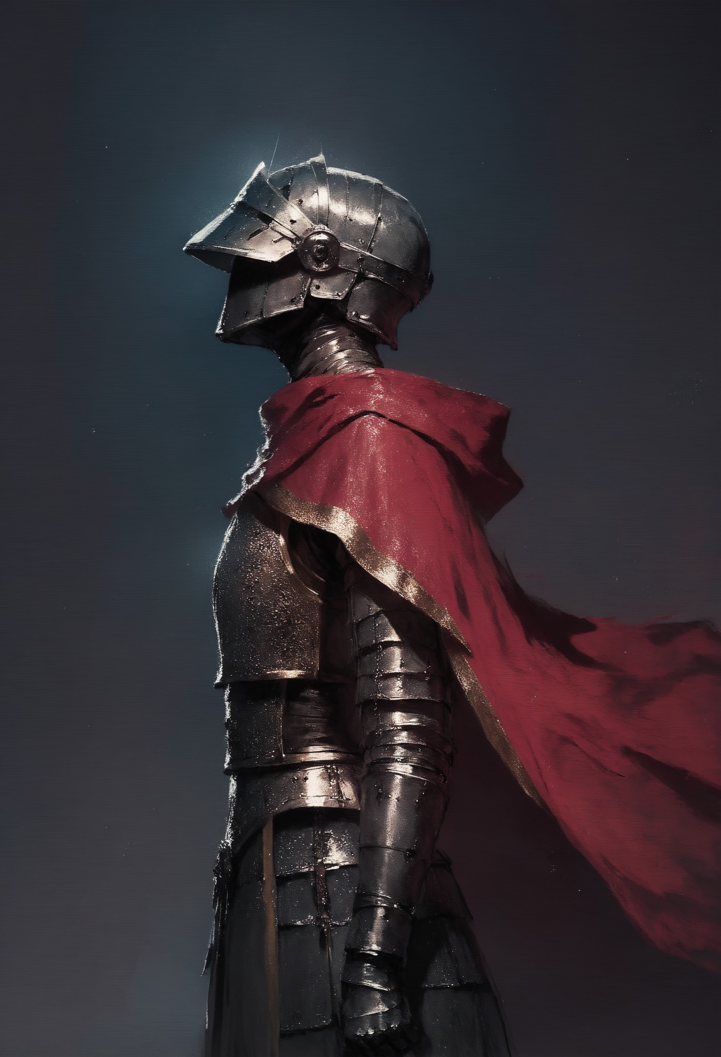 score_9, score_8_up, score_7_up,  male, dark knight, side view, bulky, heavy, visor helmet, medieval, dark theme, armor, golden sword,  golden trim, red cape  <lora:pony/concept_art_ultimatum_style:0.8> <lora:sdxl/sinfully_stylish_sdxl>