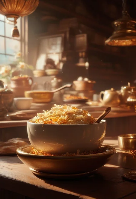 score_9, score_8_up, score_7_up, score_6_up, score_8_up, (pmg style),
Bowl of cereal, in a tavern