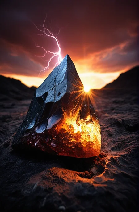 (Introduce quality iteratively))((large glowing transparent natural mineral, mystic light inside, sunbeam, sunset, lightnings, dramatic lighting))(evocative depth of field)(grounded sharpness)(abyss black point)(art of genius)(earthly gradients)(earthy colorful saturated hues))(earth corners vignette))
<lora:LCM-LoRA-XL_V1:0.21>
<lora:SDXLHighDetail_v5:0.3>