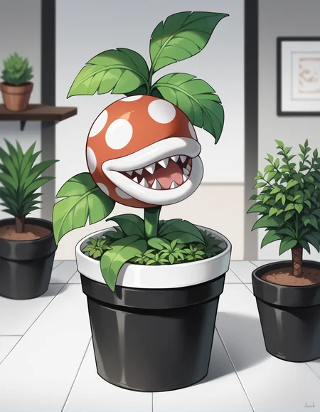 score_9, score_8_up, score_7_up, score_6_up, score_5_up, score_4_up, source_anime, rating_safe, BREAK, <lora:piranhaPlantXL_LoRA-C3Lier_AdamW_Dim4_Alpha4_UN-3e-4_TE-1.5e-4_6batch_ponyDiffusionV6XL_v6StartWithThisOne:1>, piranha plant, plant tentacles, no humans, potted plant