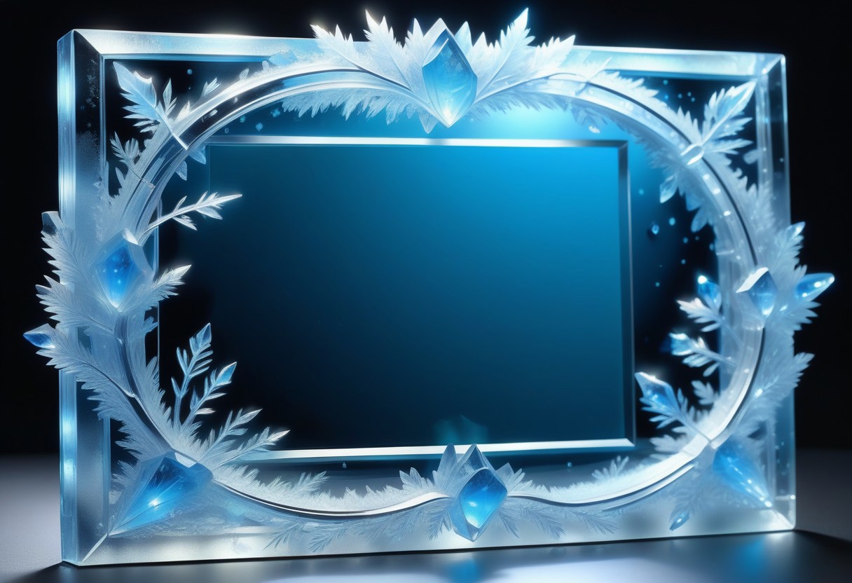 a picture frame made out of Jed-Blmicry,  <lora:BioIceCrystalStyle-000006:0.7>, masterpiece, full of details,