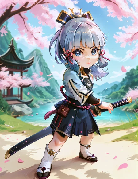 score_9, score_8_up, score_7_up, (((chibi,disney,parody))),
battoujutsu sword stance, 
kamisato ayaka,
 solo,looking at viewer,(cute),
(scenery, east asian background),cherry blossoms,
 <lora:battoujutsu_sword_stance:1>