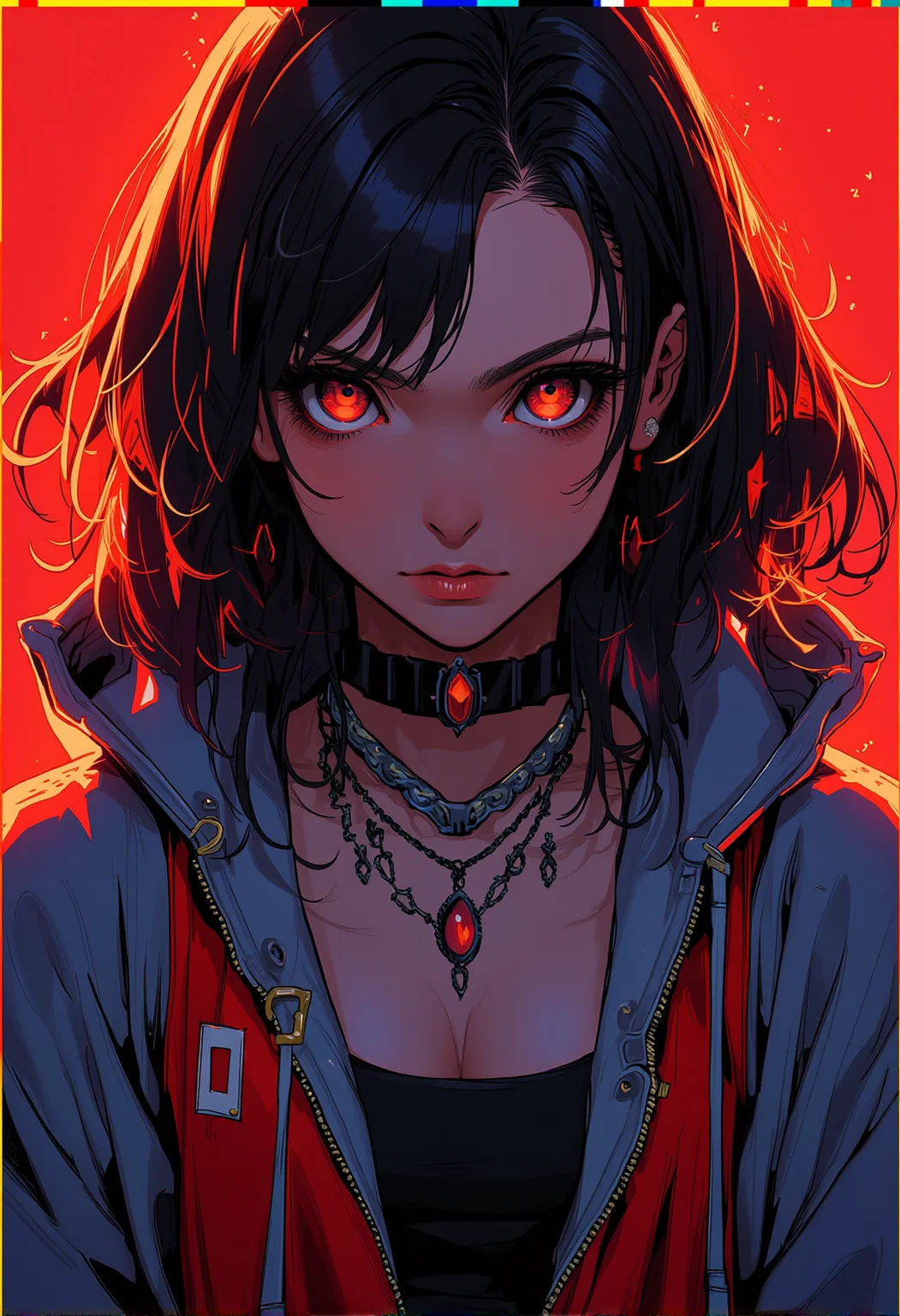 bv-anibrush. A half-body shot of a stunning beautiful young woman in illusttration style. The scene is mysterious., <lora:bv-anibrush-v1-flux.safetensors:1.0:1.0>