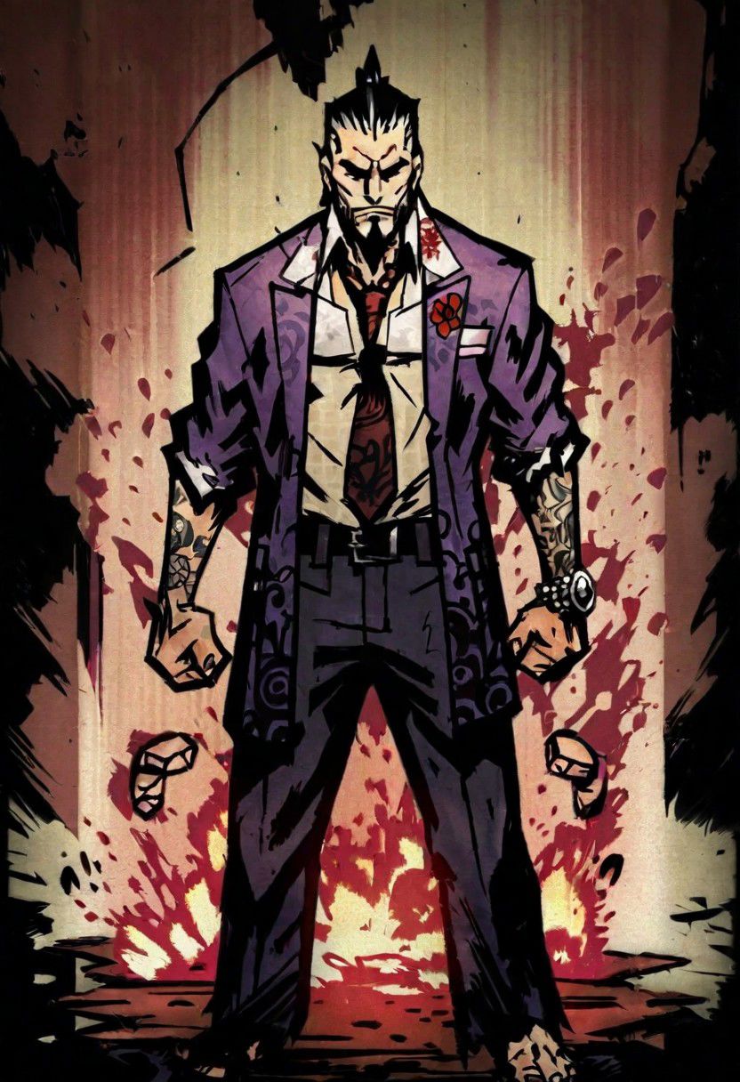 comicish artwork in dgst artstyle, yakuza