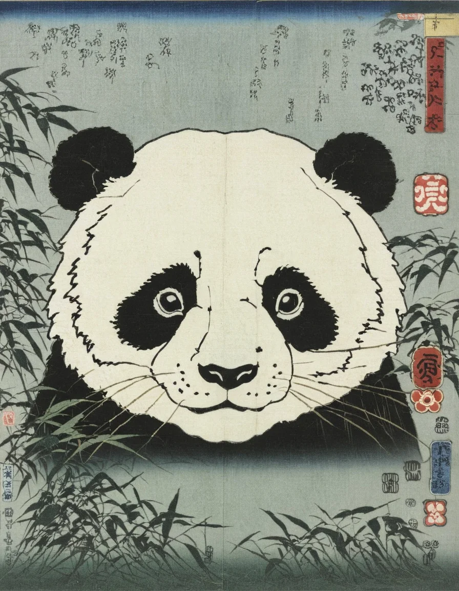 <lora:UtagawaKuniyoshiXL_v1:1.4> (UtagawaKuniyoshiXL:1.3), Panda