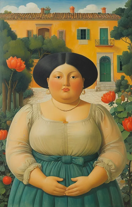 masterpiece,best quality,<lora:tbh145-sdxl:0.7>,lovers,illustration,style of Fernando Botero,