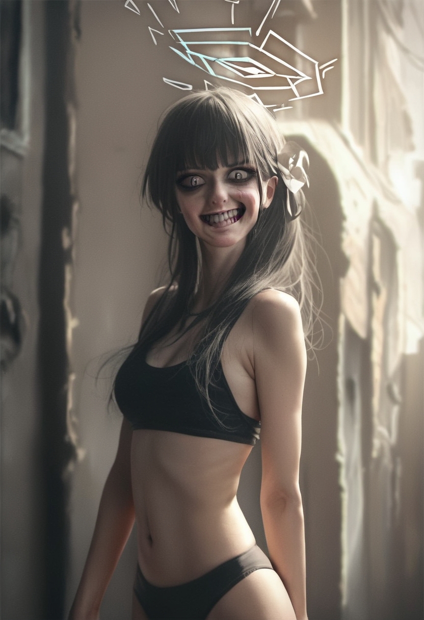 score_9, score_8_up, score_7_up, score_6, score_5, score_4, source_cartoon, realistic, beautiful multiple girls, crazy,hibiki \(blue archive\) abandoned placesshirt, black bikini vscog1rl5 , rating_safe <lora:VSCO.Girls.Beaches.Abandoned.Places:1>