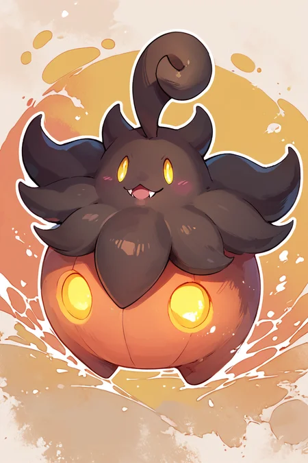 score_9, score_8_up, score_8, BREAK, , zzPumpkaboo, no humans, solo, pokemon (creature), no humans, animal focus, yellow eyes, fangs, outdoors, fangs out, glowing, <lora:Pumpkaboo_Pokemon_PDXL:0.8>, , BREAK, smile, looking at viewer, ,,, abstract background, white outline, cowboy shot, ,,, embedding:zPDXL, Expressiveh, ,,, <lora:CatalystStylePDXL:0.6>, <lora:SDXLFaeTastic2400:0.5>, <lora:Expressive_H-000001:0.4>,