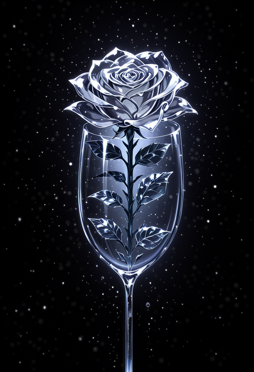 subonari, negiwo, nekomimipunks,
(very awa, masterpiece, best quality:1.2), general, lineart:1.2, genshin impact,
close-up,T plant focus, (glass rose:1.5), transparent rose, see-through rose, transparent object, see-through object, no humans, BREAK
iridescent:1.2, 1r1d3sc3nc3,chromatic abberation, light particles, black background, (shiny, abstract:0.7), underlighting:1.2, 
<lora:NOOB_vp1_detailer_by_volnovik_v1:0.7>  <lora:1r1d3sc3nc3XL:0,6> <lora:spo_sdxl_10ep_4k-data_lora_webui:1>