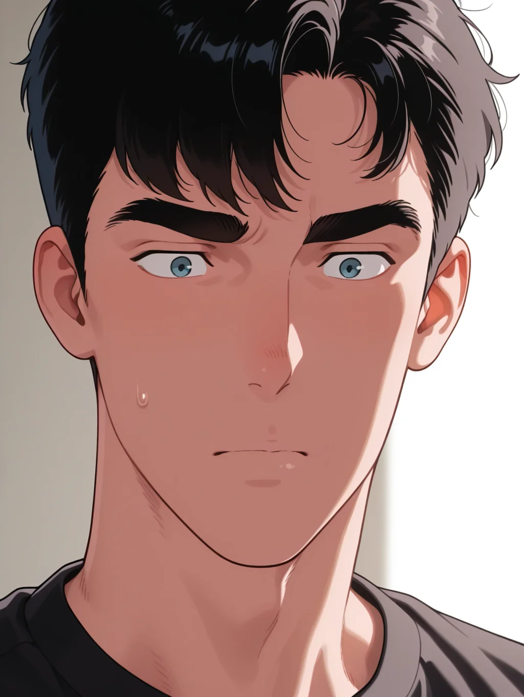 masterpiece, best quality, amazing quality, Yoh Hinomura, thick eyebrows, 1 boy, male focus, solo